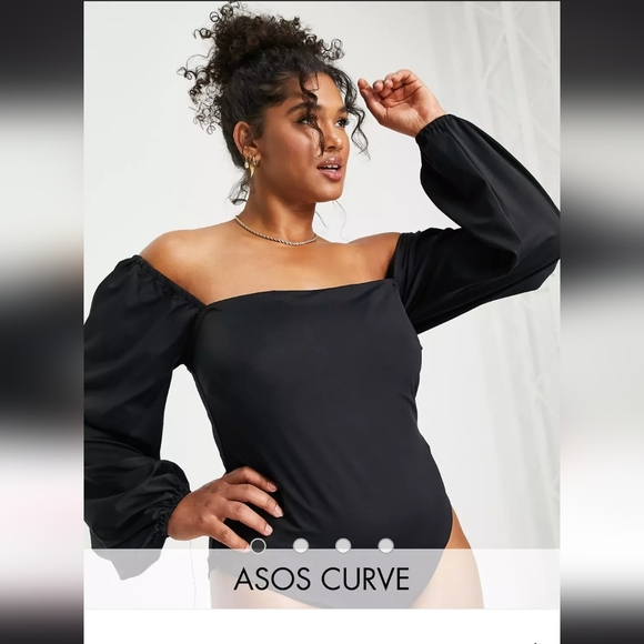 ASOS Curve Long Sleeve Swimsuit NWT - Picture 2 of 2